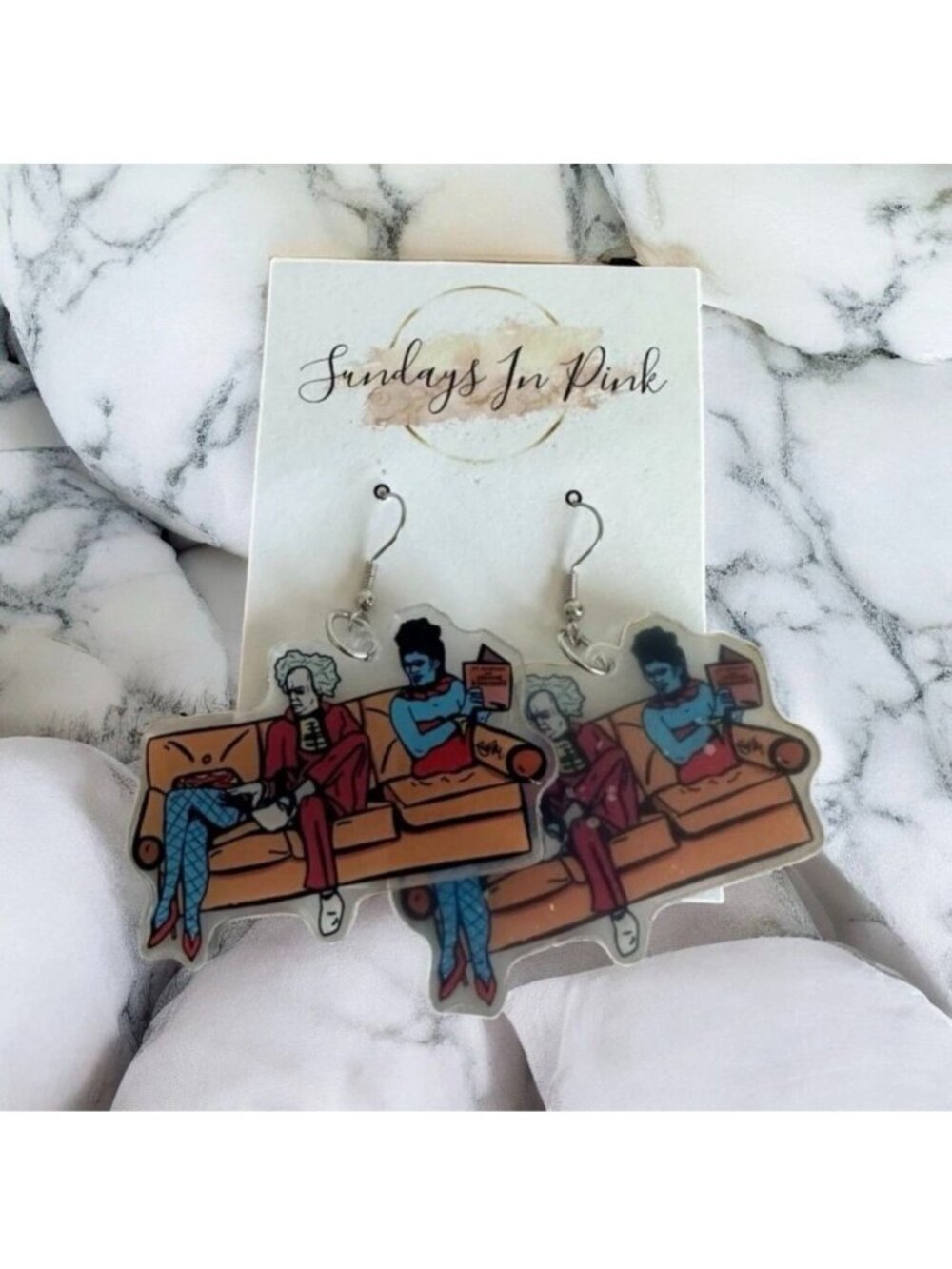 BEETLEJUICE Waiting Room Large Drop Earrings NEW NWOT